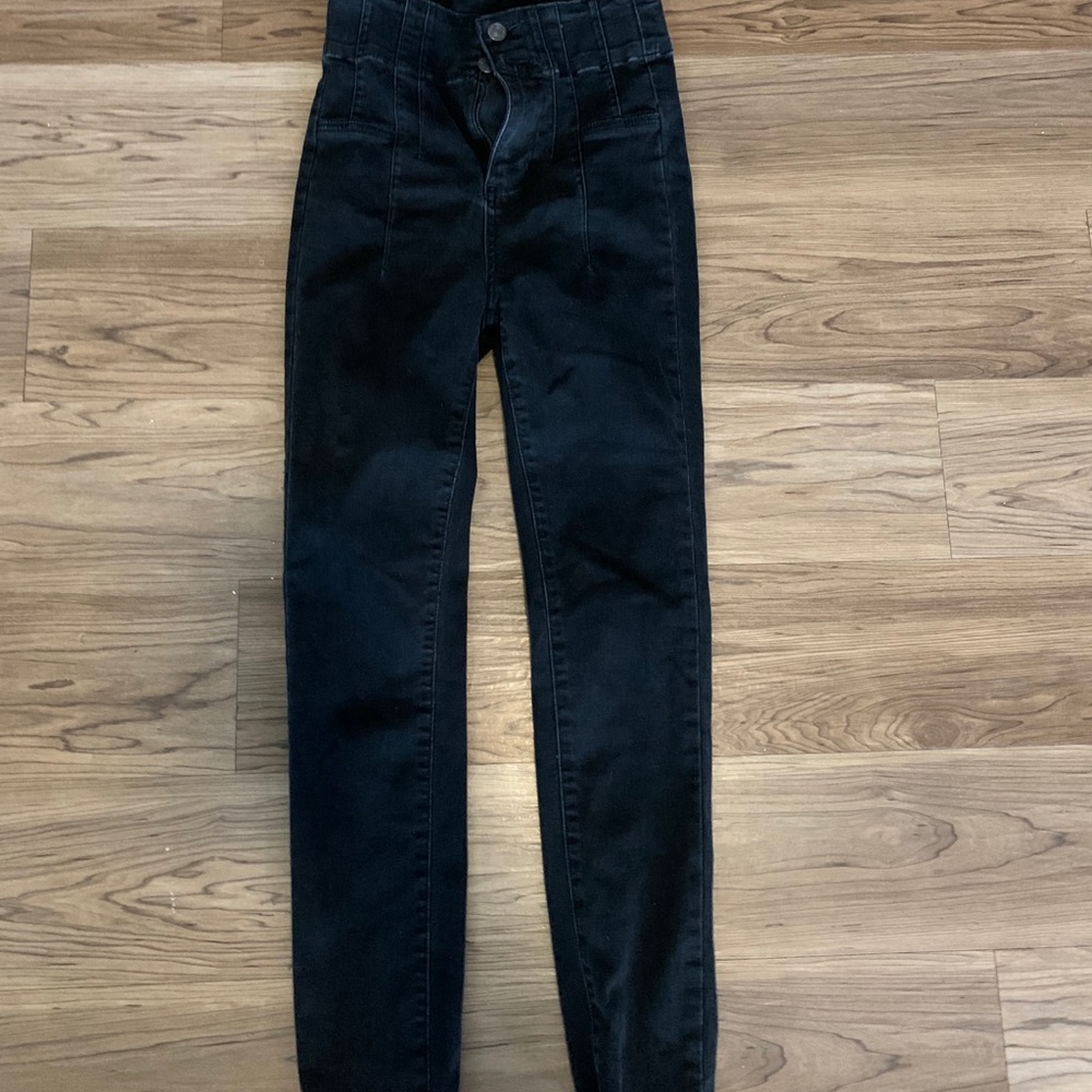 Free People High Waisted Black Jeans